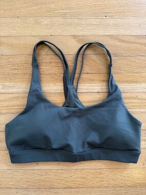 ALO Yoga Double-Strap Charcoal Sports Bra